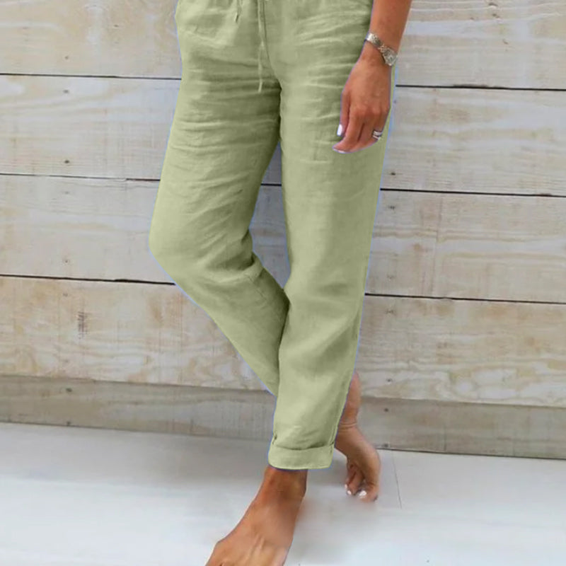 Serena - Relaxed Linen Trousers - Alurea & Co.