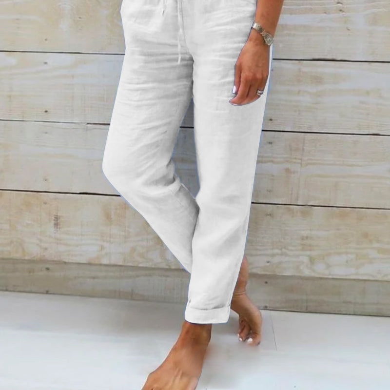 Serena - Relaxed Linen Trousers - Alurea & Co.
