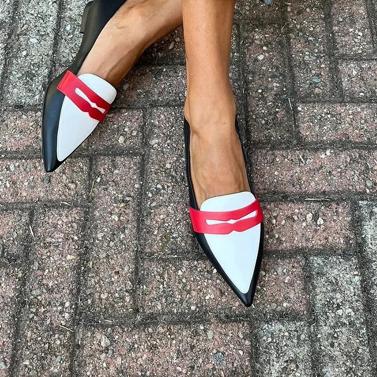 Women's TWO-TONE POINTED SLIPPERS