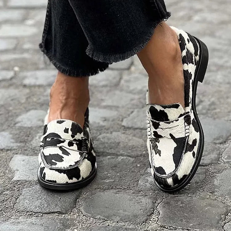 Women's COW-PRINT LOAFERS