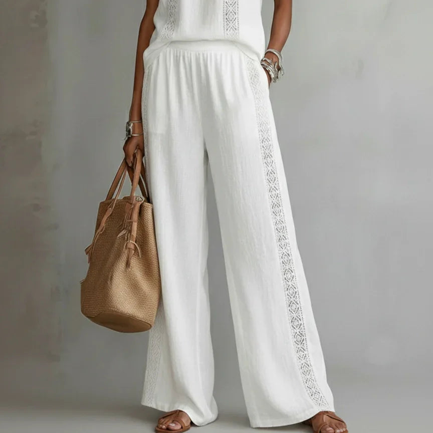 Camilla | Elegant Halter Linen Two-Piece Set