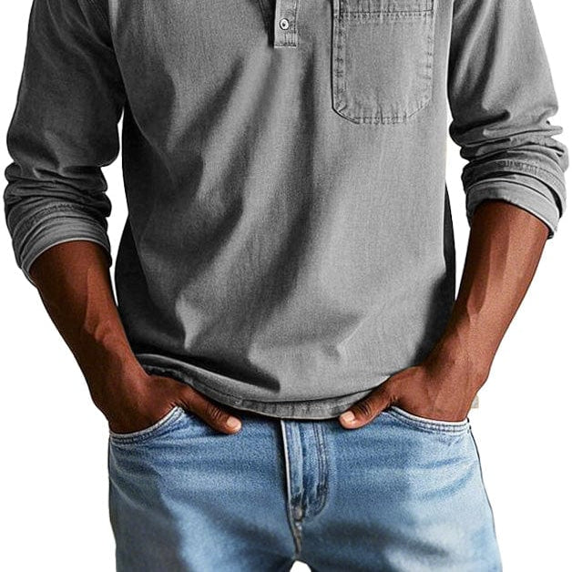 Casual Shirt : Finn | Vintage Casual Shirt - Timeless Style, Everyday Comfort in Grey van Paper Favor