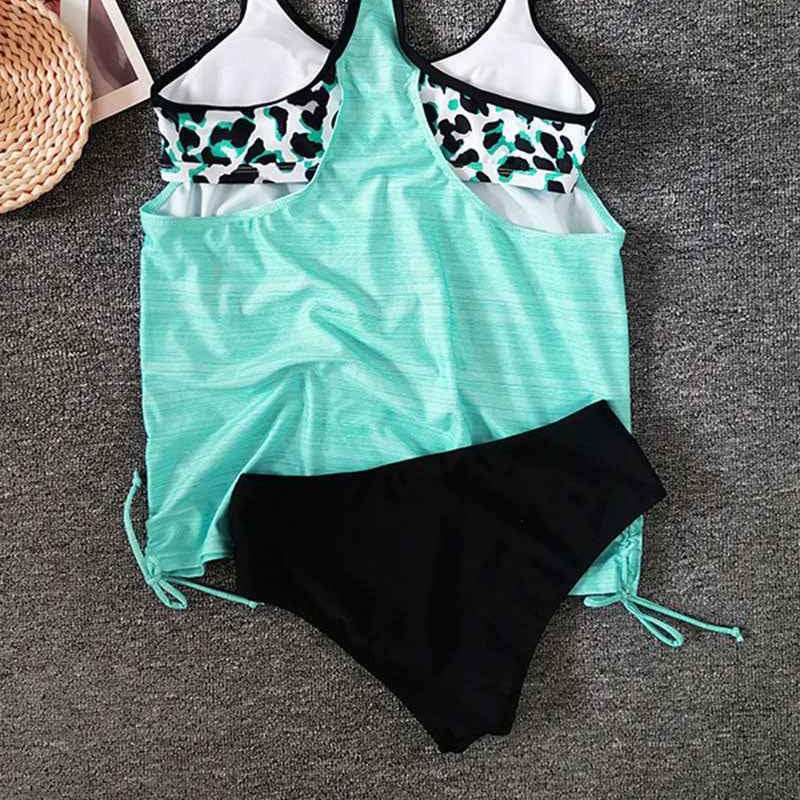 Augustus - Einfarbiger Tankini mit Leopardenmuster