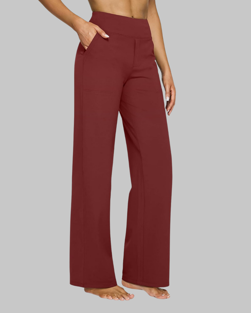 : Elara - Comfort Stretch Pants in Red van Paper Favor