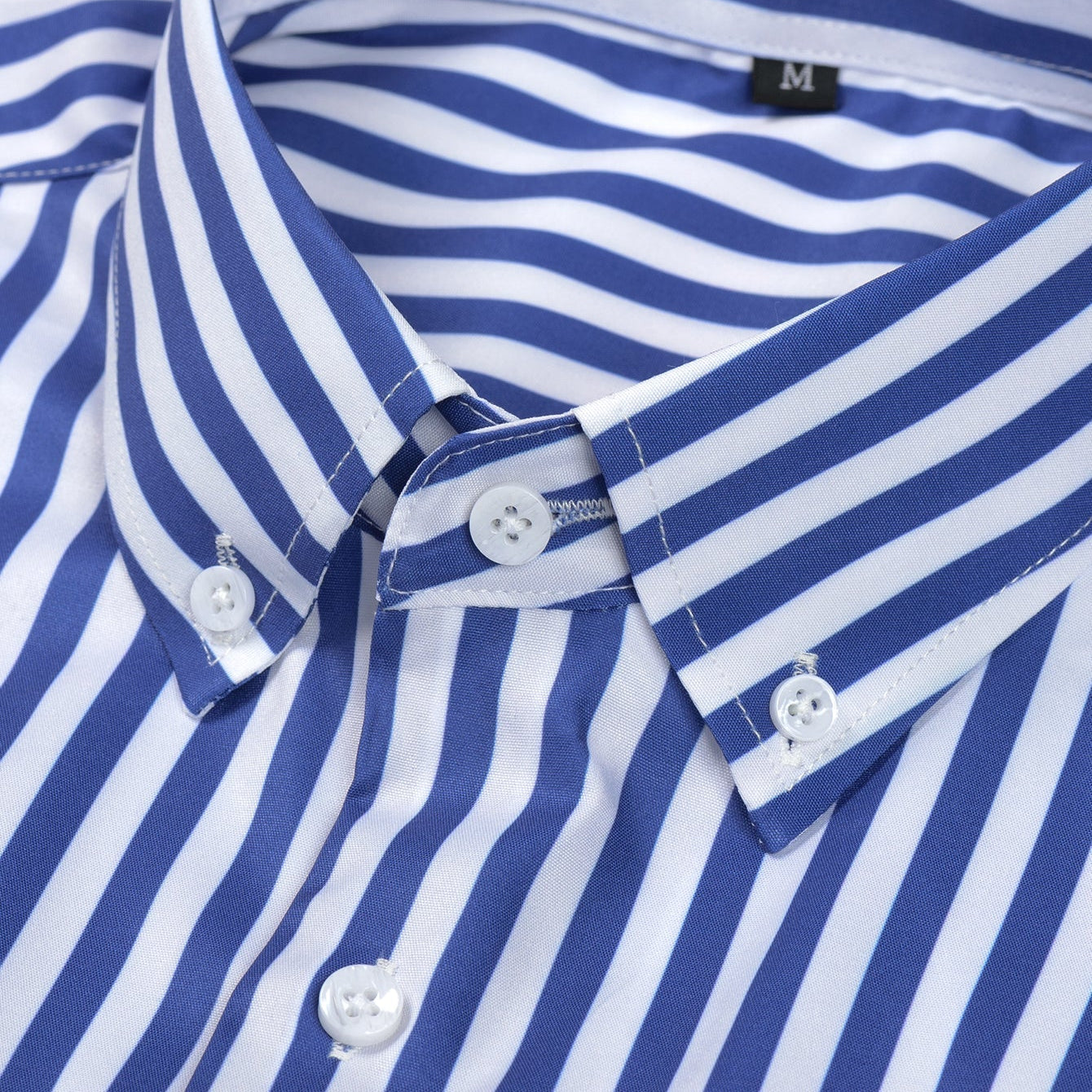 Men's Classic Striped Long-Sleeve Button-Up Shirt