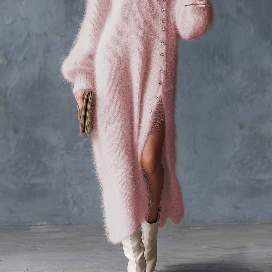 : Celeste | Knit Maxi Dress in Light Pink van Paper Favor