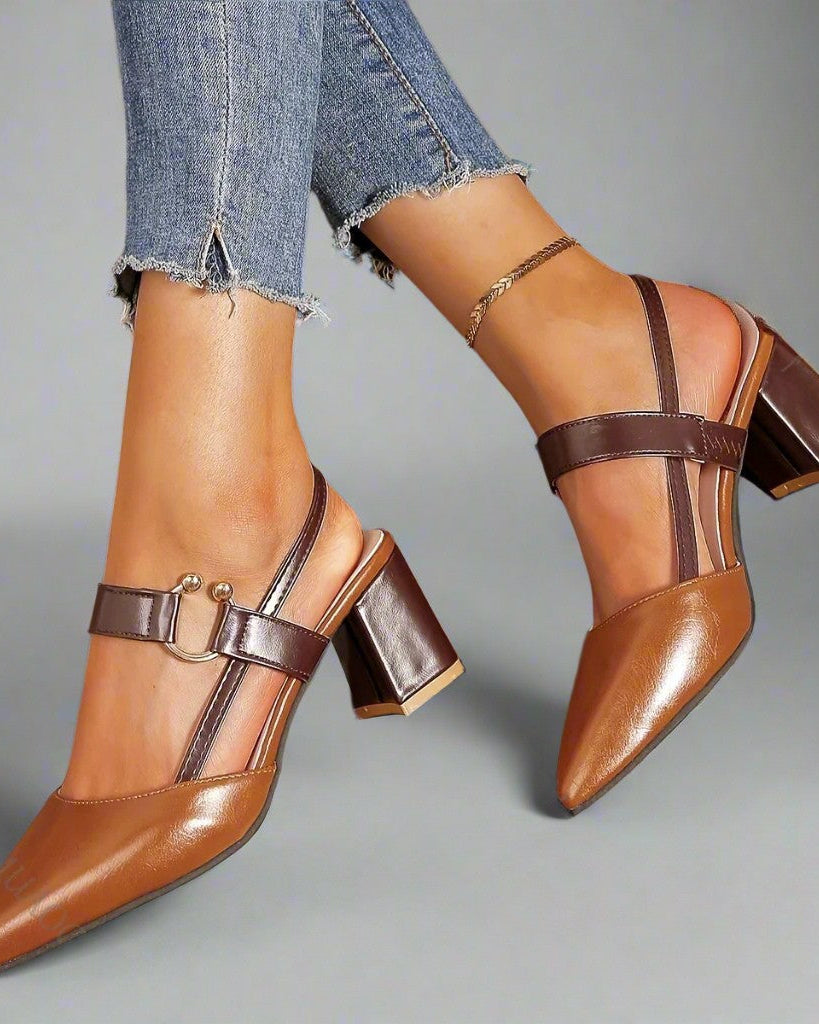 : Avalina - Grace Heels in Brown van Paper Favor