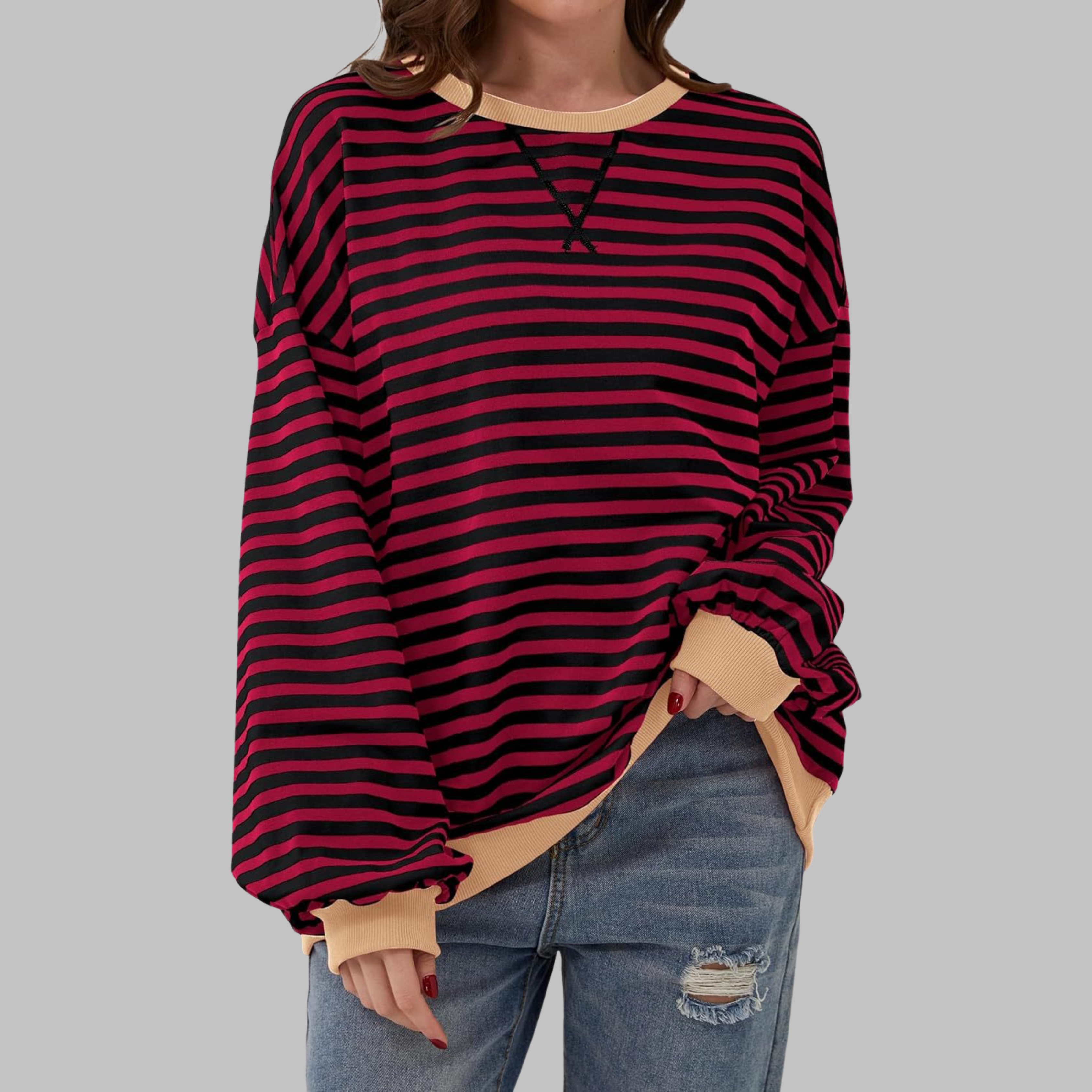 Malin | Cozy Striped Knit Sweater with a Relaxed Fit