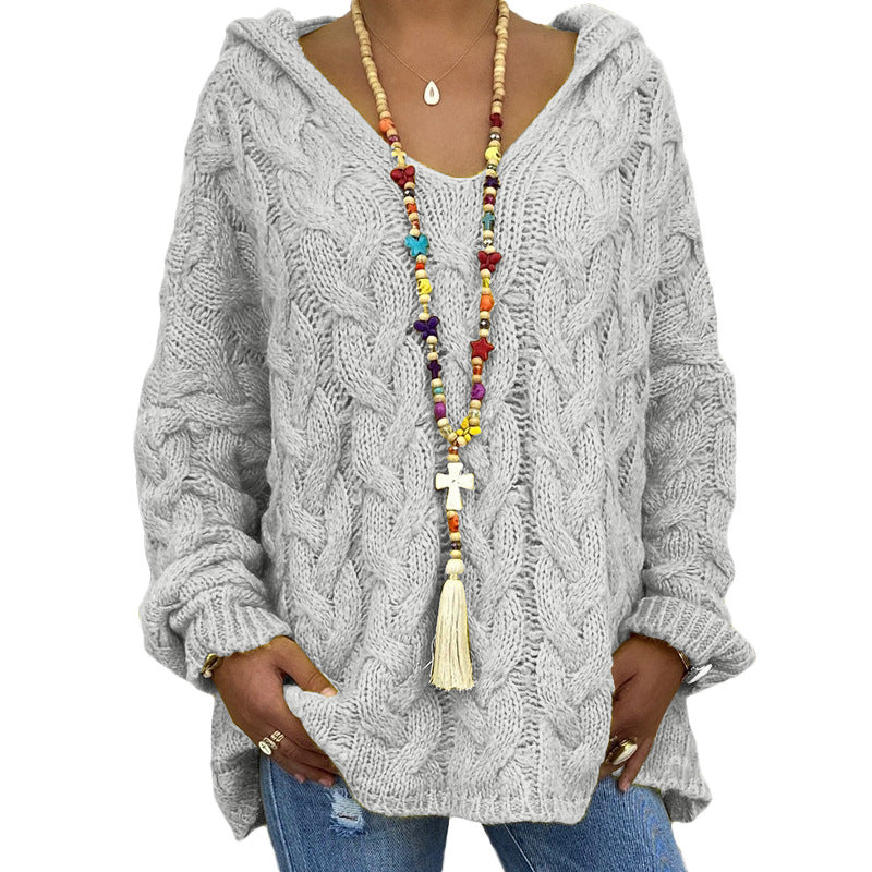Everly Cozy Cable-Knit Hooded Sweater