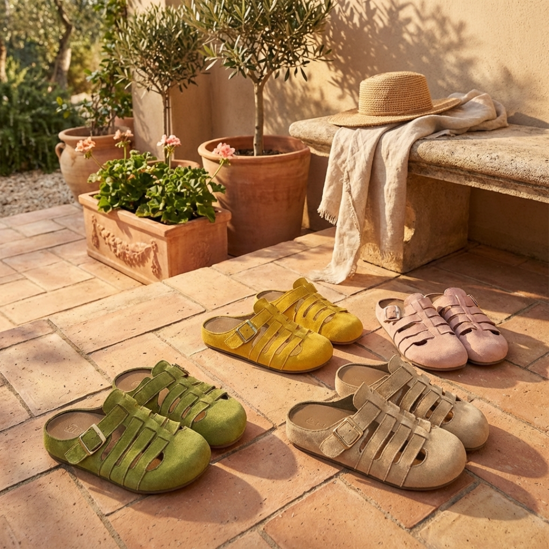 Shoes > Sandals : Nathalie | Comfort Slip-On Mule Sandals in van Cow Clothing
