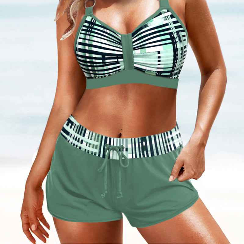 Janette - Hochbund-Bikini mit Rippenmuster