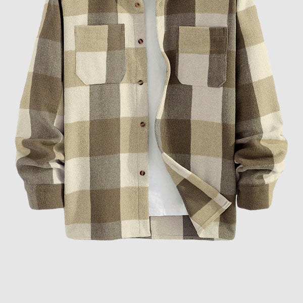 Men's plaid shirt, casual and versatile style