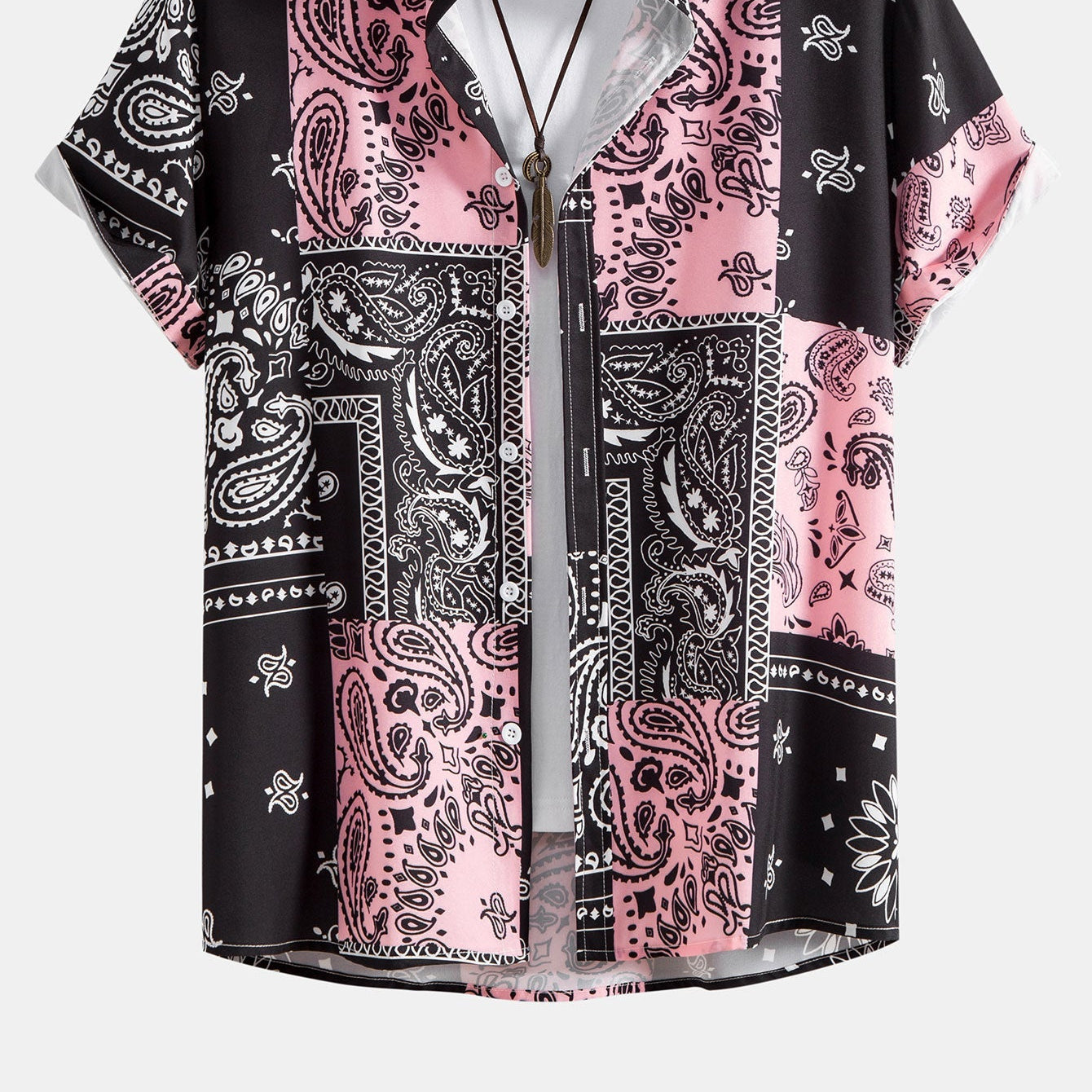 Men's Print Button-Up Shirt & Swim Shorts Set