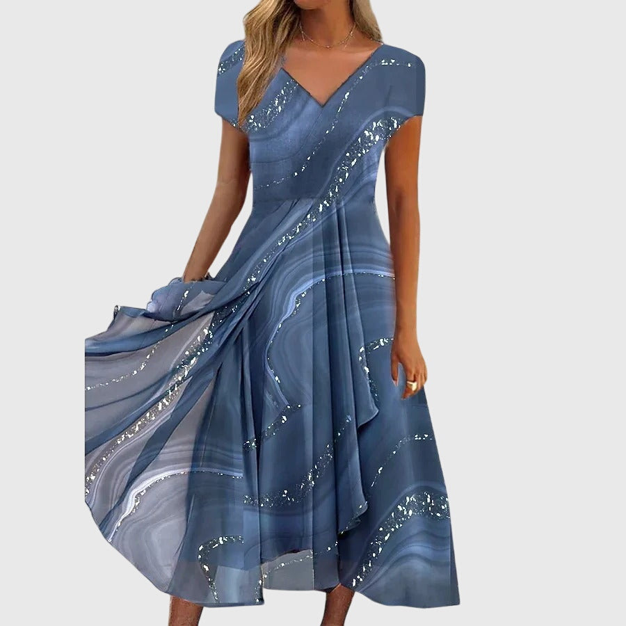 Women's Aubrielle Flowing Midi Dress - Effortless Elegance in a Flowy