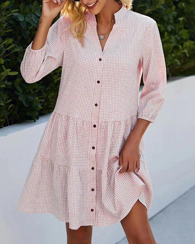 Dress : LILY | Shirt Dress in Pink van Paper Favor