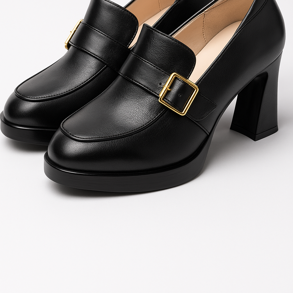 Women's High-Heeled Pumps with Buckle