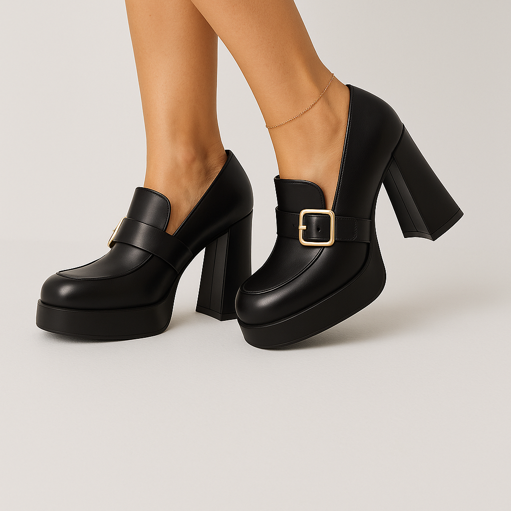 Women's High-Heeled Pumps with Buckle