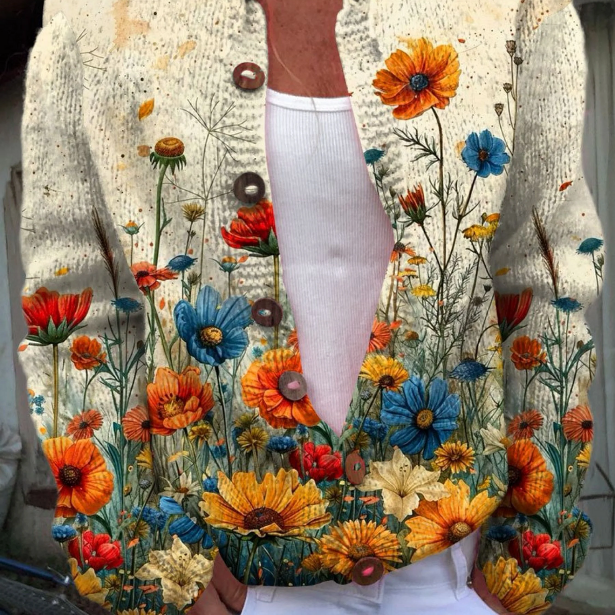 Women's Vintage Knit Cardigan Sweater - Timeless Cozy Style