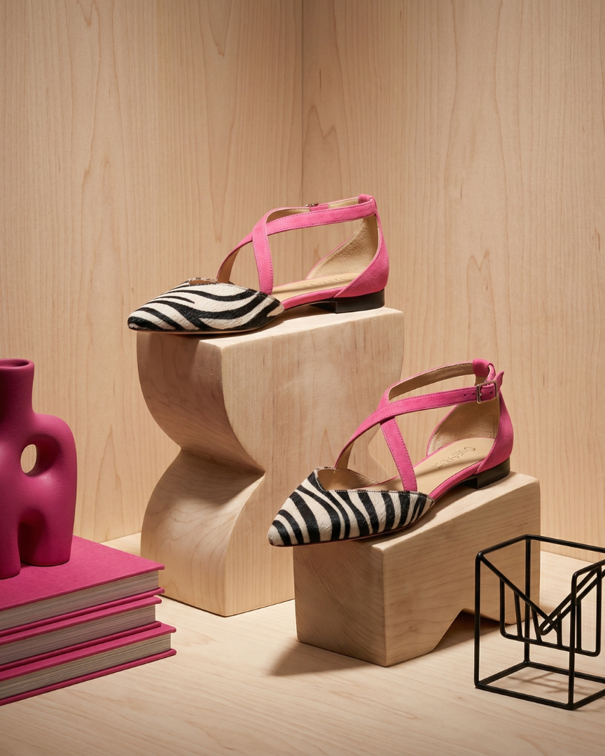 : Fern - Ballet Flats with Straps in van Paper Favor
