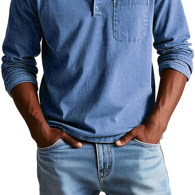 Casual Shirt : Finn | Vintage Casual Shirt - Timeless Style, Everyday Comfort in Blue van Paper Favor