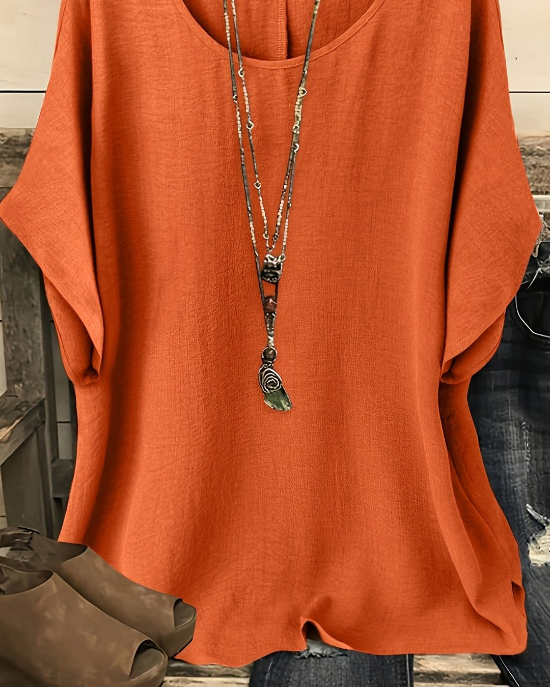 Clothing > Blouses : Sienna™ | Effortless Summer Top in Orange van Paper Favor