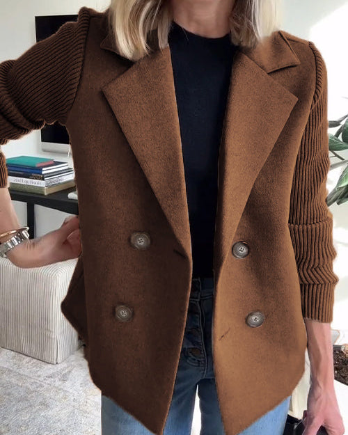 : TASHA CASUAL BLAZER COAT in Dark Brown van Paper Favor