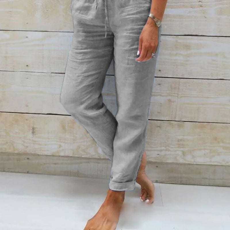 Serena - Relaxed Linen Trousers - Alurea & Co.