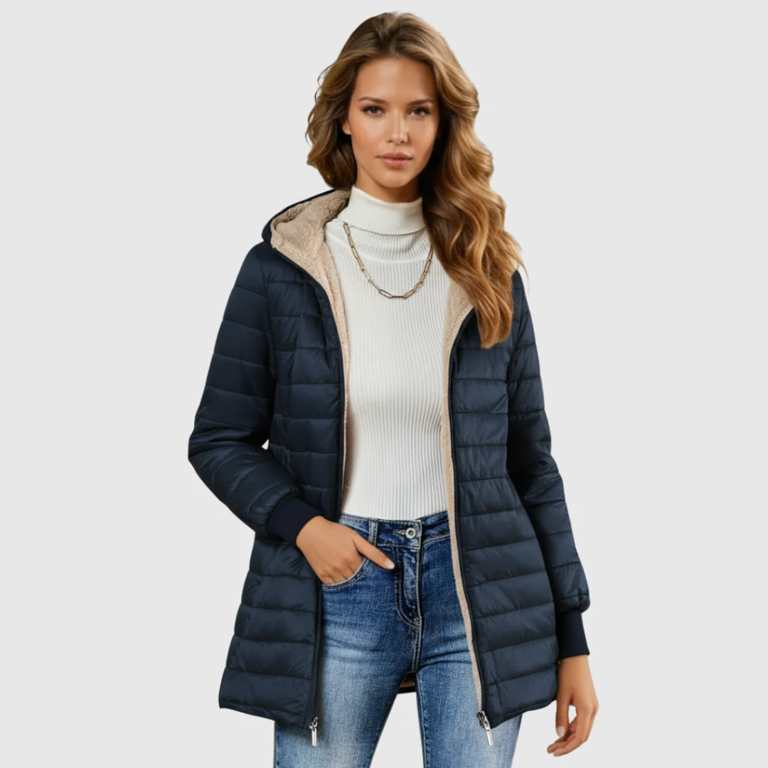 Caro Sherpa-Lined Winter Coat – Plush Warmth for Cold Weather
