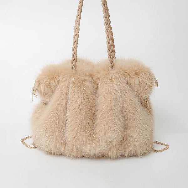 Plush Velvet Shoulder Tote Bag — Versatile, Luxurious Everyday Essential