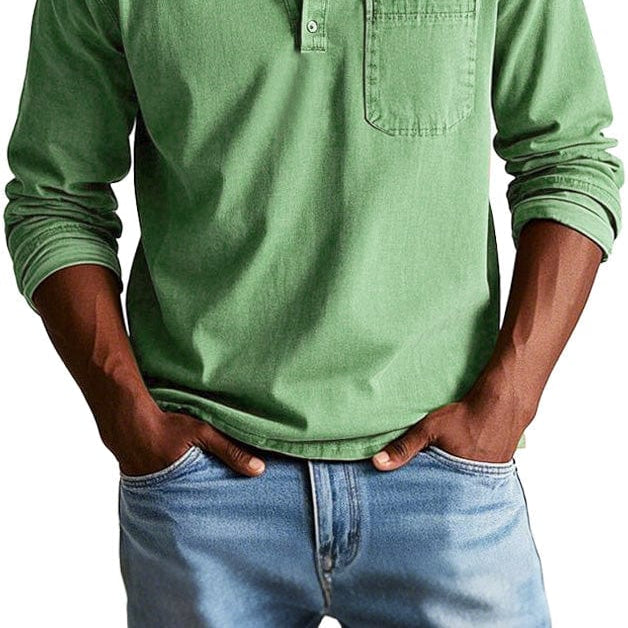 Casual Shirt : Finn | Vintage Casual Shirt - Timeless Style, Everyday Comfort in Green van Paper Favor