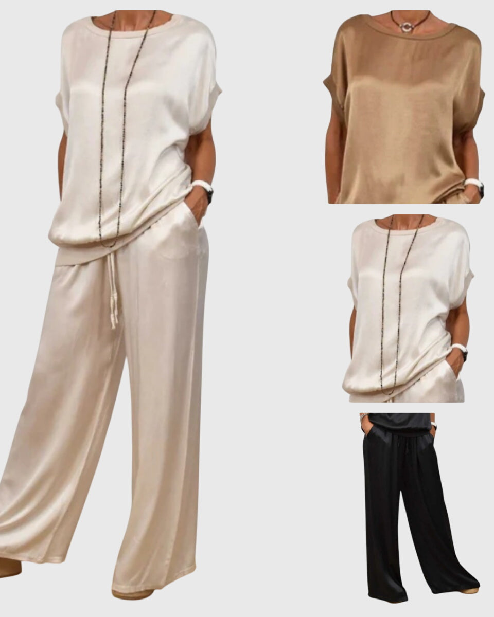 Clothing > Sets : Kayla™ | Elegant Two-Piece Set in van Paper Favor