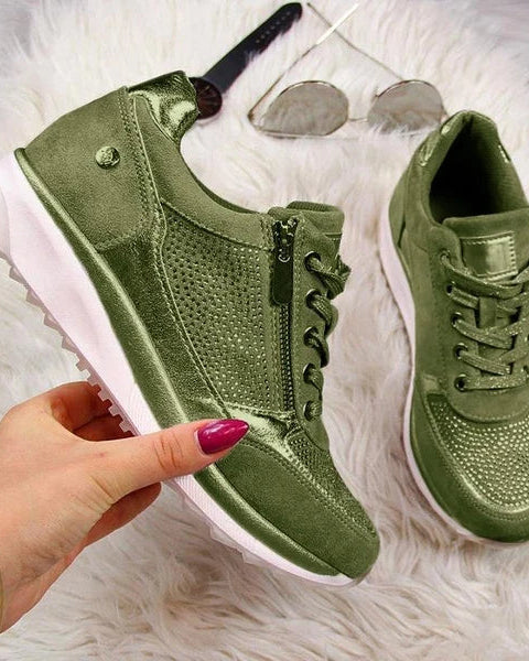 : Ginette - Zip-Up Orthopedic Sneakers in van Paper Favor