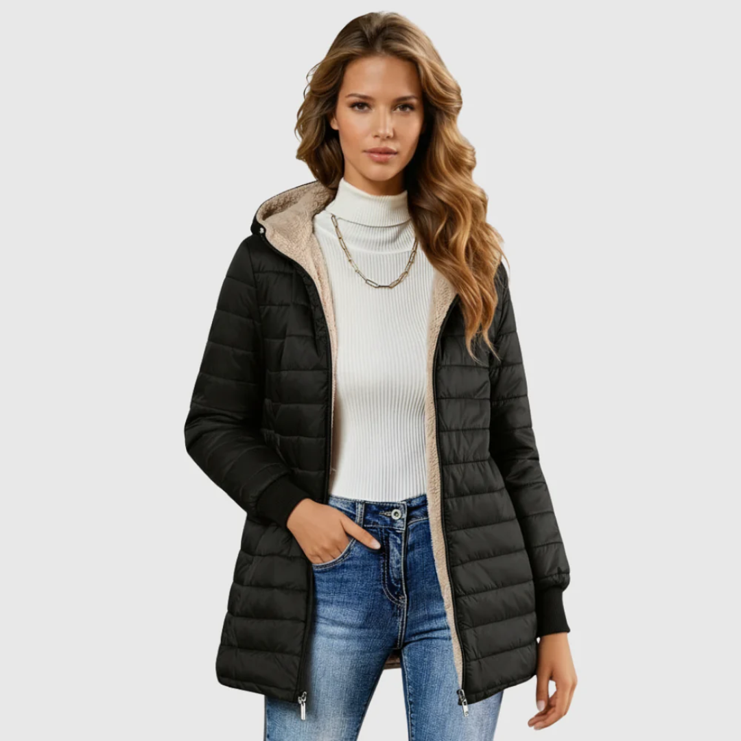 Caro Sherpa-Lined Winter Coat – Plush Warmth for Cold Weather