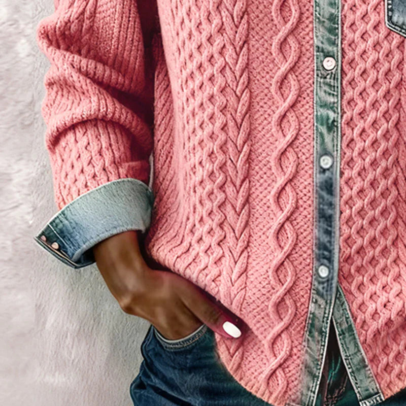 Denim Patchwork Shirt - Boho-Chic Style with Crafted Details