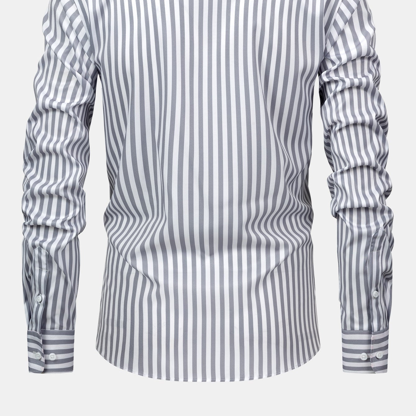 Men's Classic Striped Long-Sleeve Button-Up Shirt