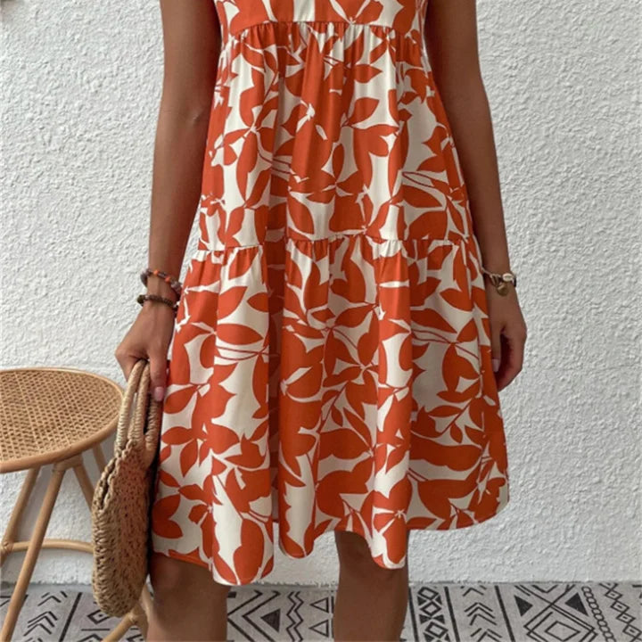 Women > Dresses : Women's Tasha Blooming Flowy Dress - Ethereal, Airy Silhouette for in Orange van Paper Favor