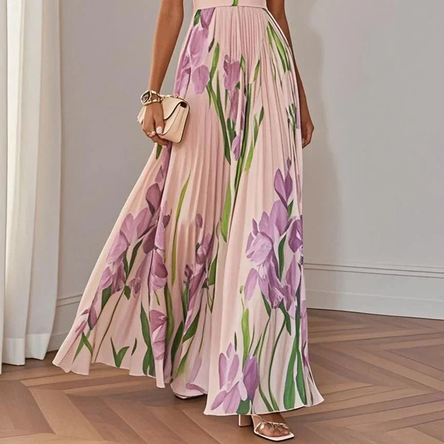 Women's Elegant White Rocking Chiffon Maxi Dress