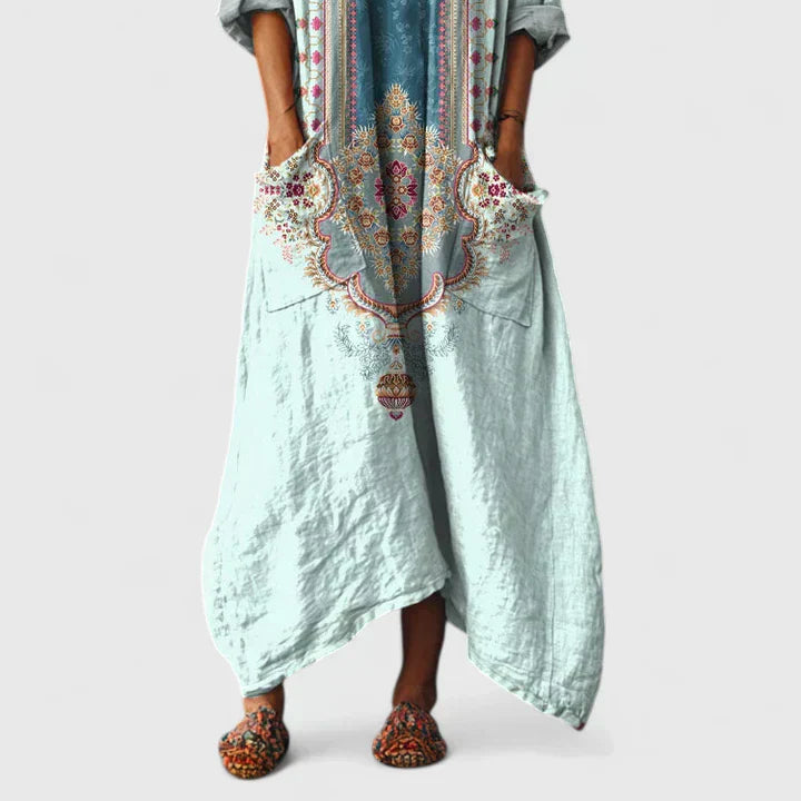 Women's Flowy Bohemian Printed Dress