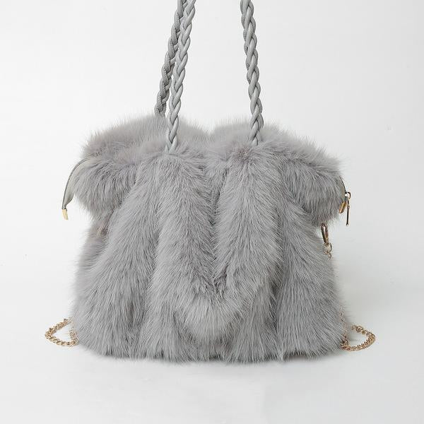 Plush Velvet Shoulder Tote Bag — Versatile, Luxurious Everyday Essential