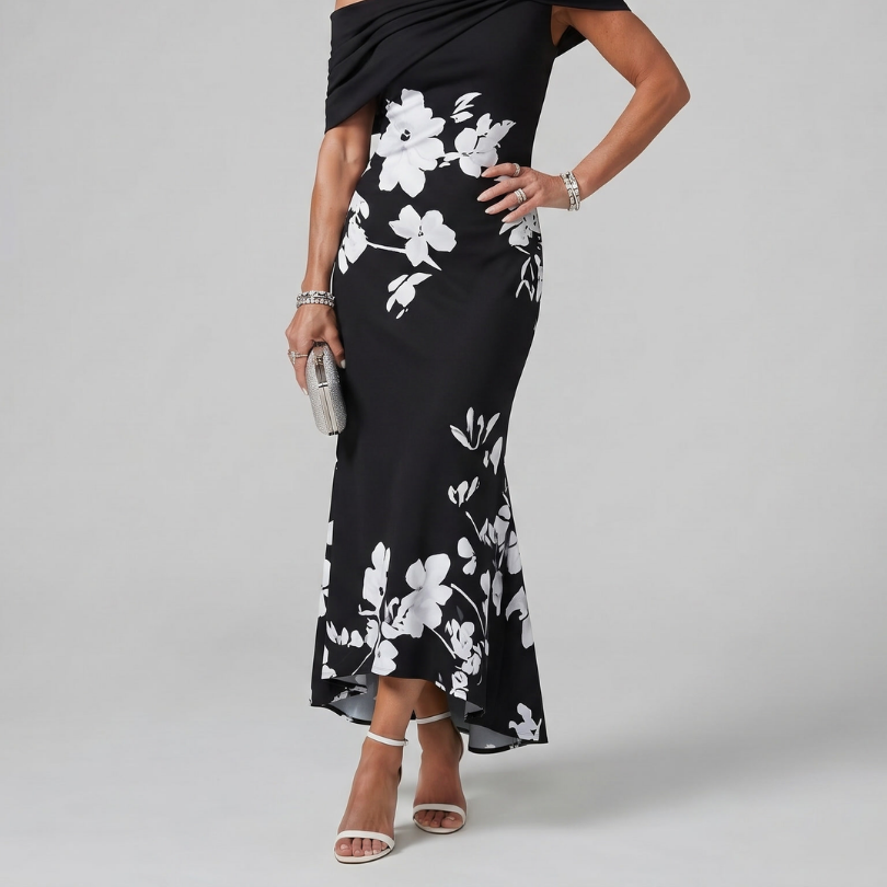 Evelina | Off Shoulder Midi Dress