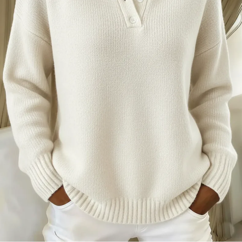 Women's Cozy Soft Knit Polo Sweater