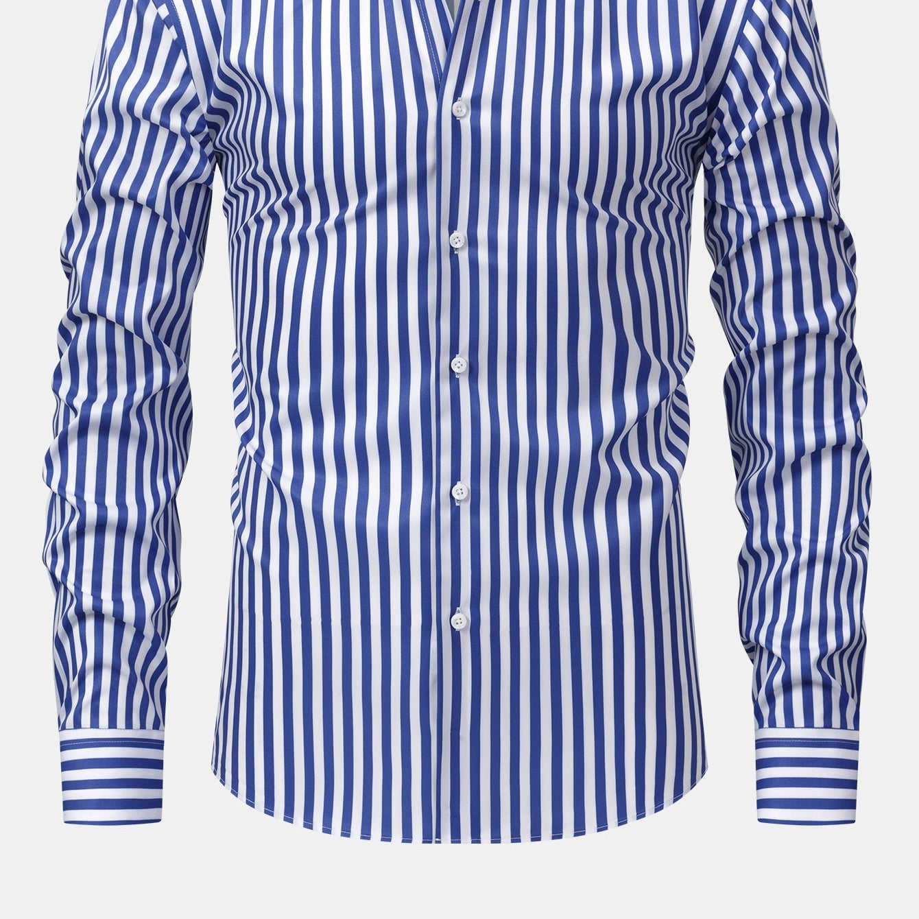 Men's Classic Striped Long-Sleeve Button-Up Shirt