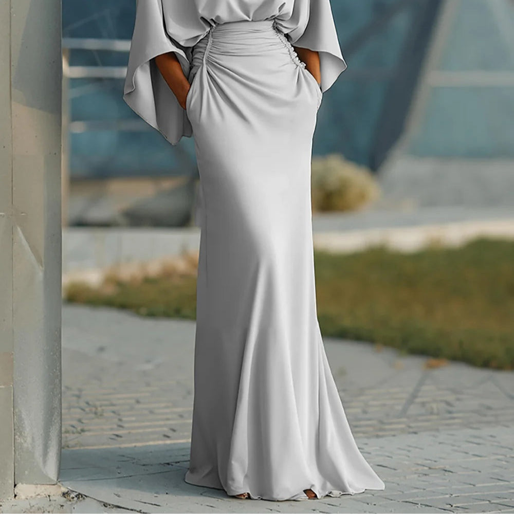 Clara | Elegant V-neck backless sleeve dress