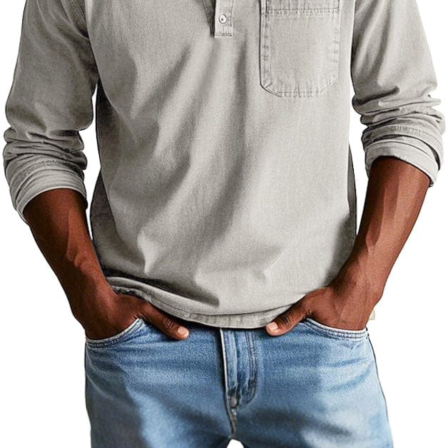 Casual Shirt : Finn | Vintage Casual Shirt - Timeless Style, Everyday Comfort in Beige van Paper Favor