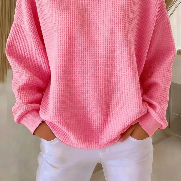 Sweater : Luna - Timeless Classic Sweater in Pink van Paper Favor