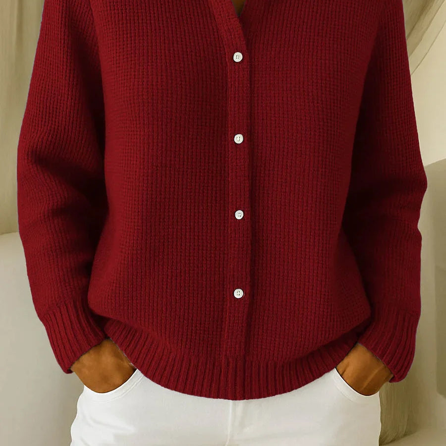 Katrina – Luxe Textured Knit Button-Front Cardigan