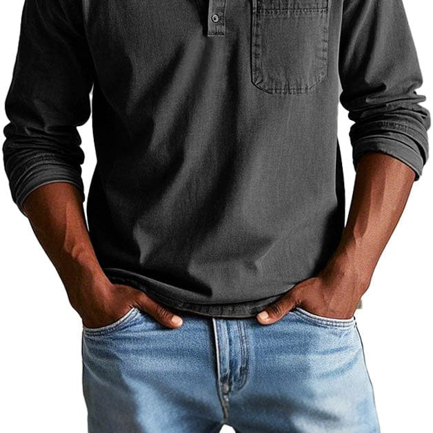 Casual Shirt : Finn | Vintage Casual Shirt - Timeless Style, Everyday Comfort in Black van Paper Favor