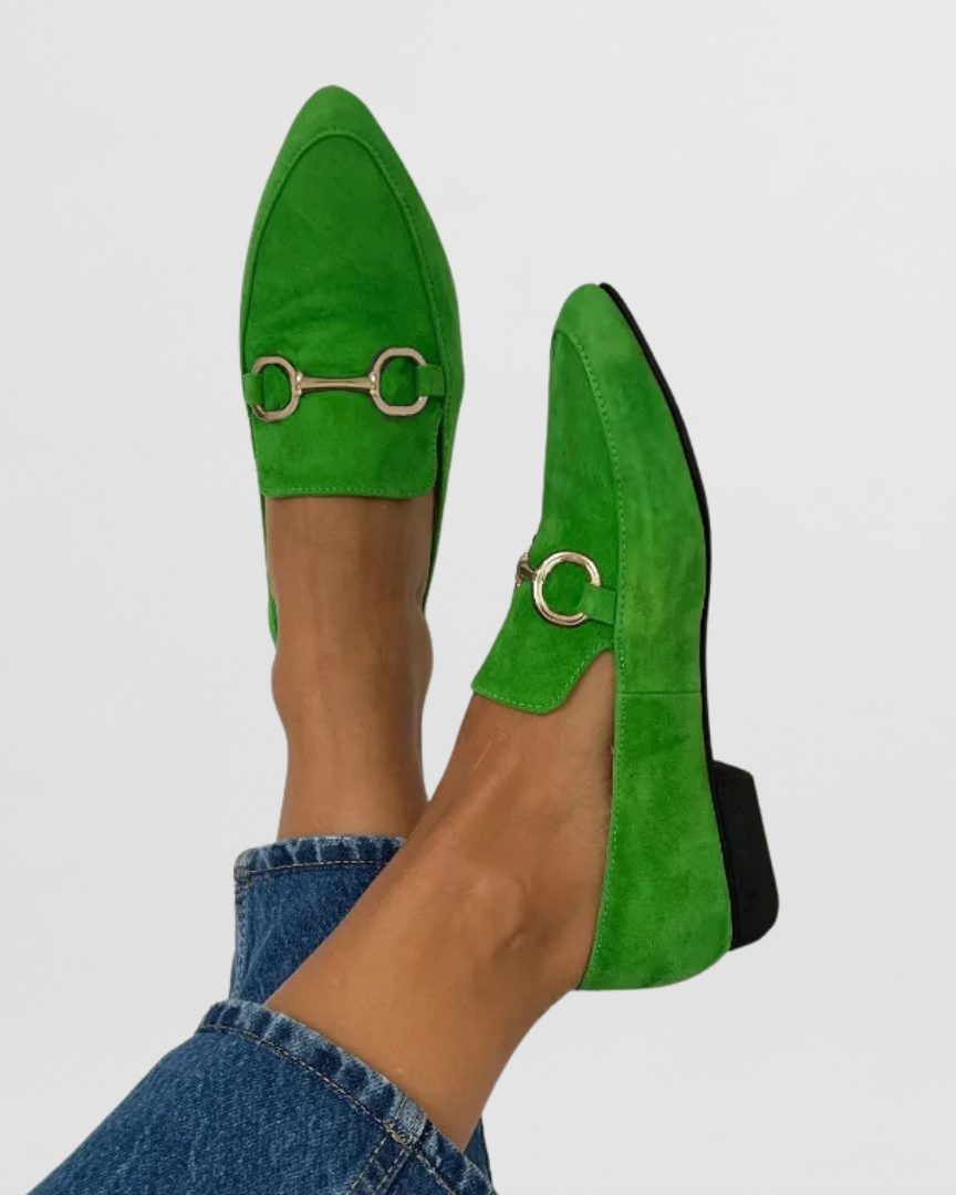 : Hyelianne - Comfortable Loafers in Green van Paper Favor