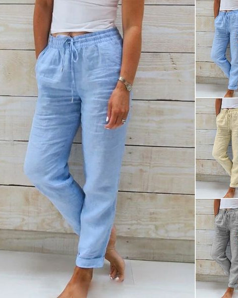 Serena - Relaxed Linen Trousers - Alurea & Co.