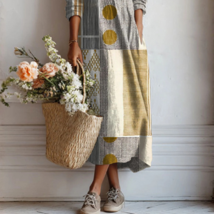 Clothing > Dresses : Emily™ - Bohemian Dress in Multicolor van Paper Favor
